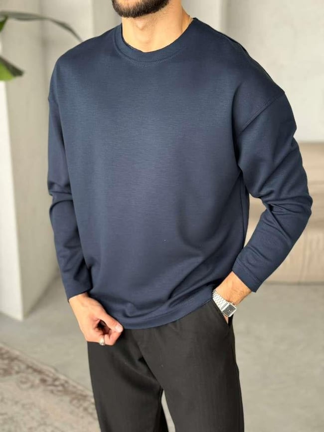 Modal Kumaş Basic Sweat - Lacivert