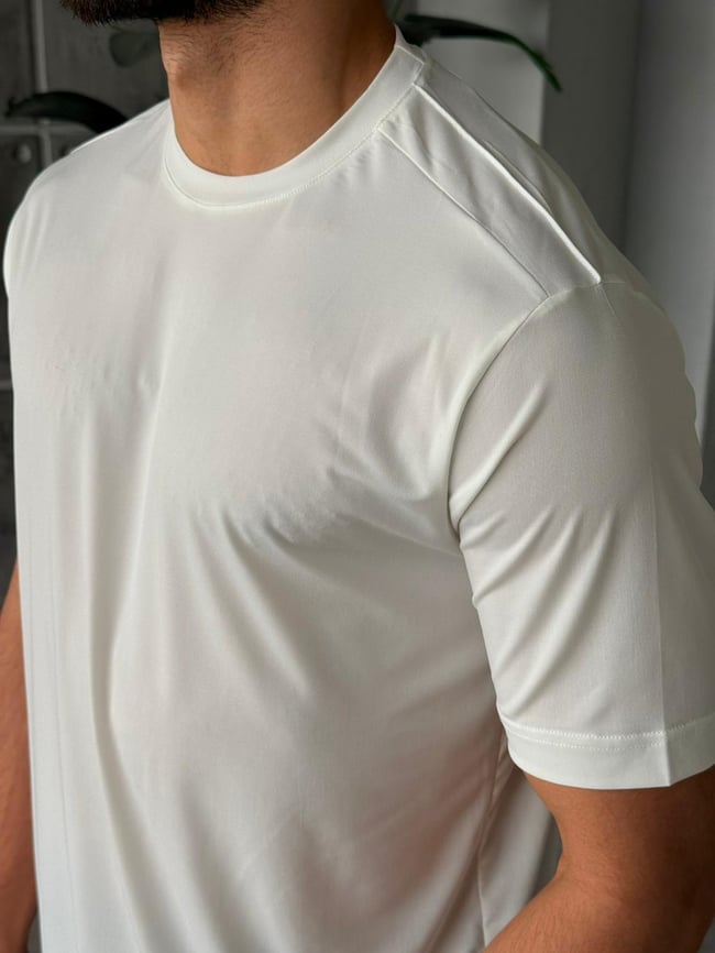 Modal Kumaş Basic T-Shirt M - Beyaz