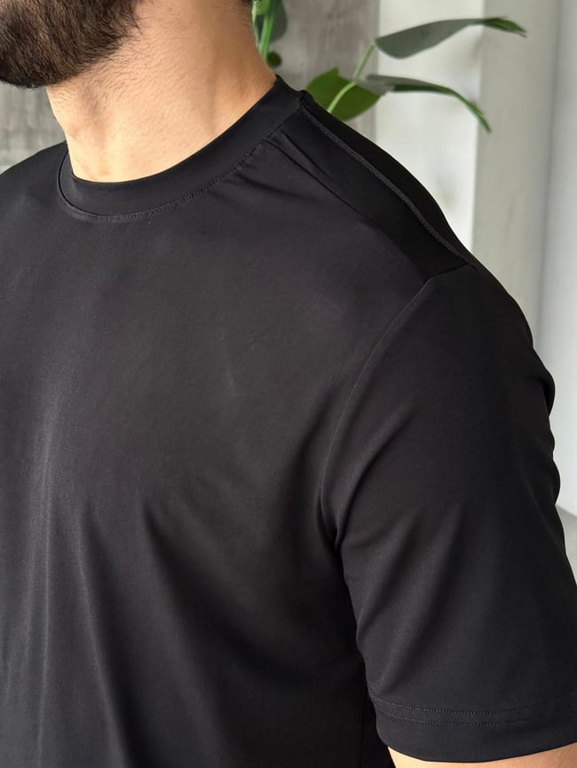 Modal Kumaş Basic T-Shirt M - Siyah