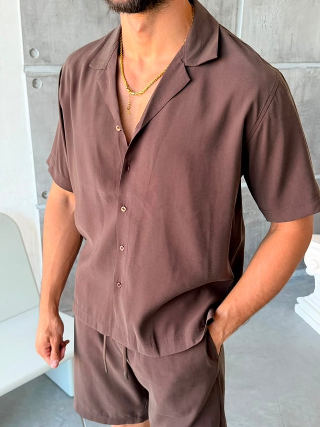 MODAL KUMAŞ TAKIM - M - KAHVE