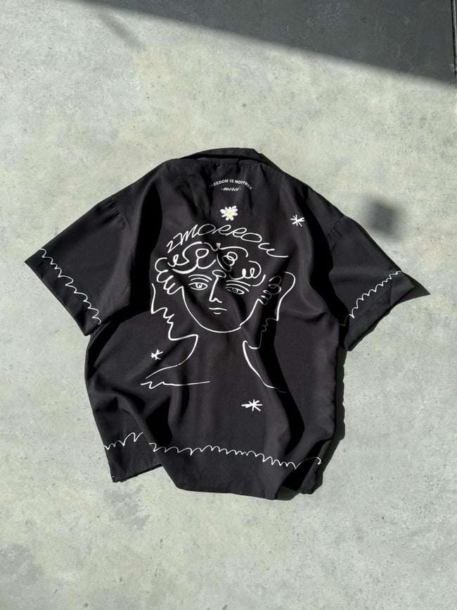 NIENTE Desenli Dubble Hürrem Kumaş Oversize Gömlek T