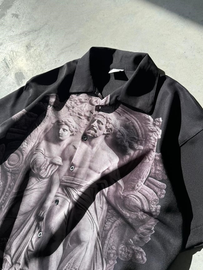Old Desenli Dubble Hürrem Kumaş Oversize Gömlek T