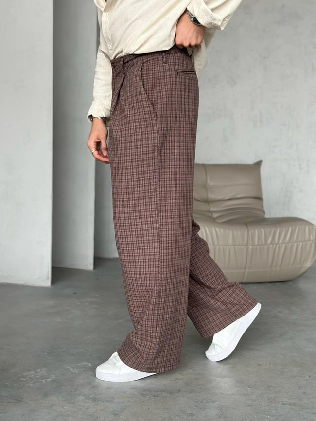 Old Money Baggy Kumaş Pantolon Kahverengi