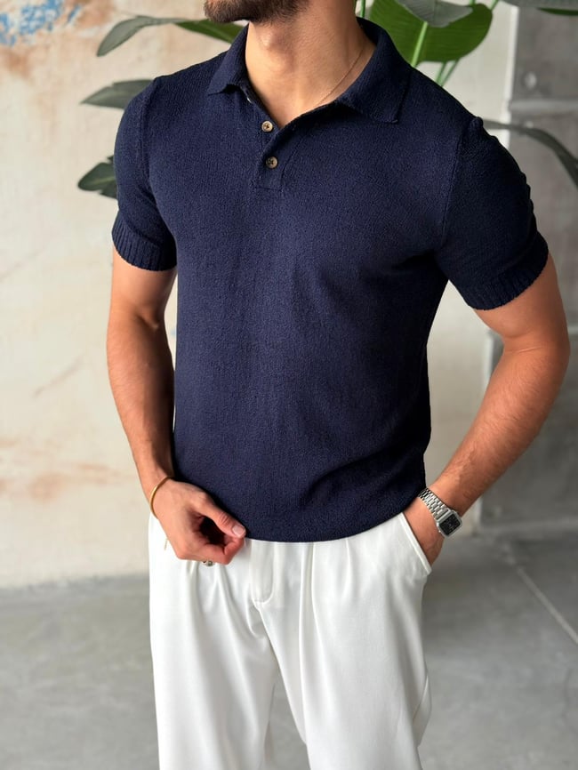 Örme Basic Polo Yaka M - Lacivert