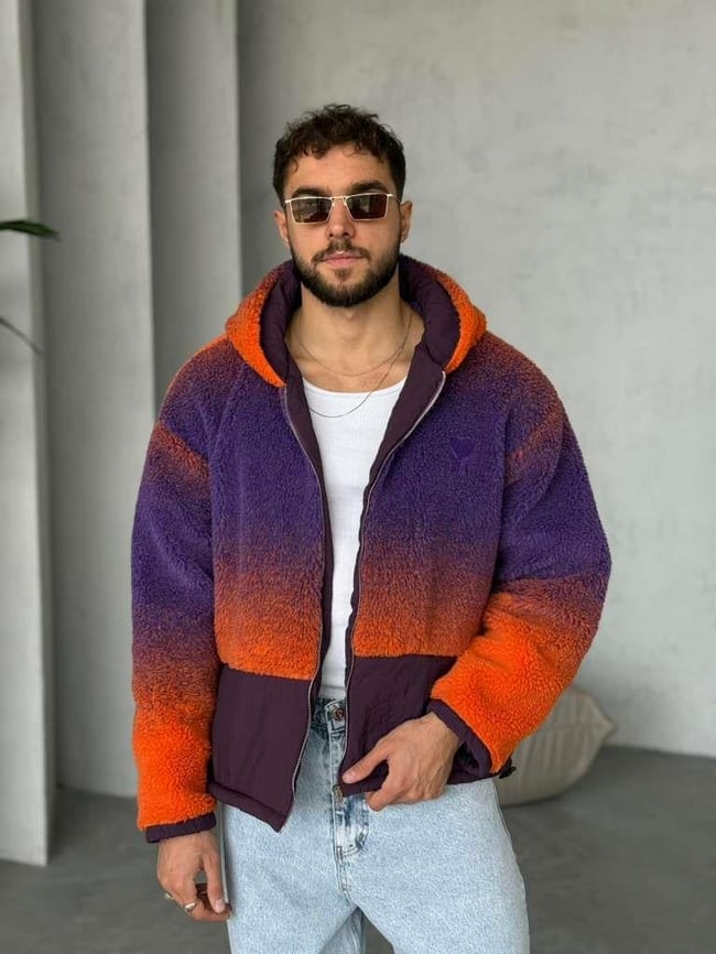OVERSİZE ASTARLI PELUŞ MONT - TURUNCU