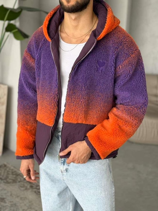 OVERSİZE ASTARLI PELUŞ MONT - TURUNCU