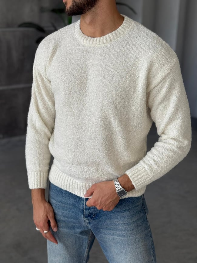 Oversize Basic Triko Ekru K