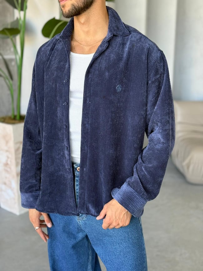 Oversize Kadife Gömlek Laci