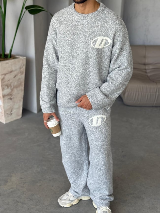 Oversize Triko Takım Gri