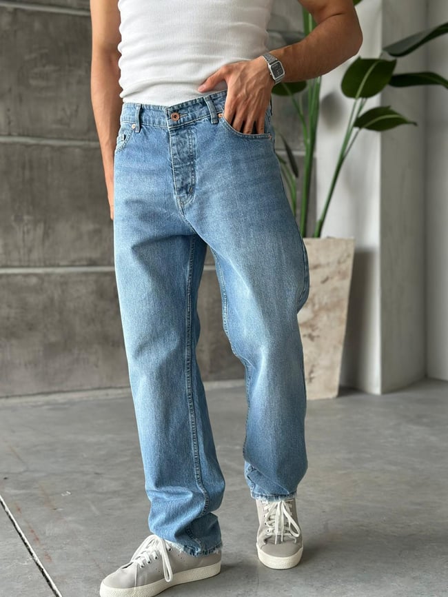 P2513 Mavi baggy pantolon