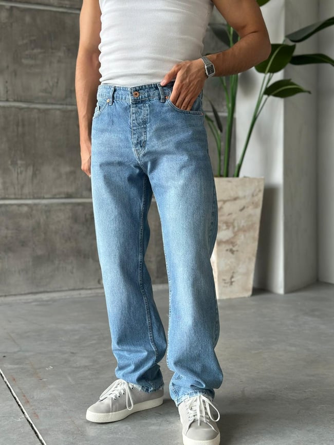 P2513 Mavi baggy pantolon