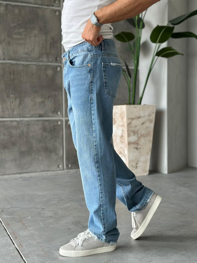 P2513 Mavi baggy pantolon