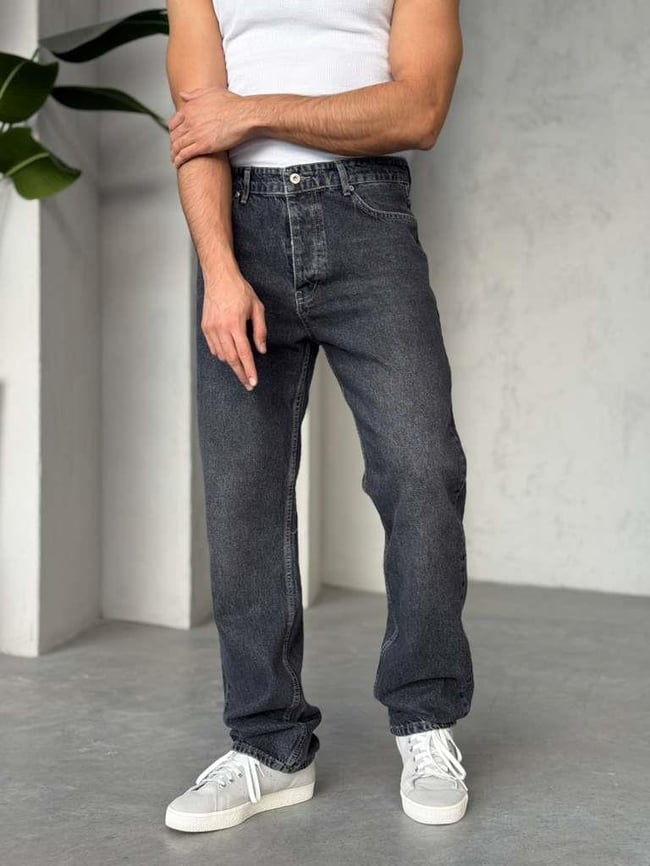 P3204 ANTRASİT BAGGY KOT PANTOLON