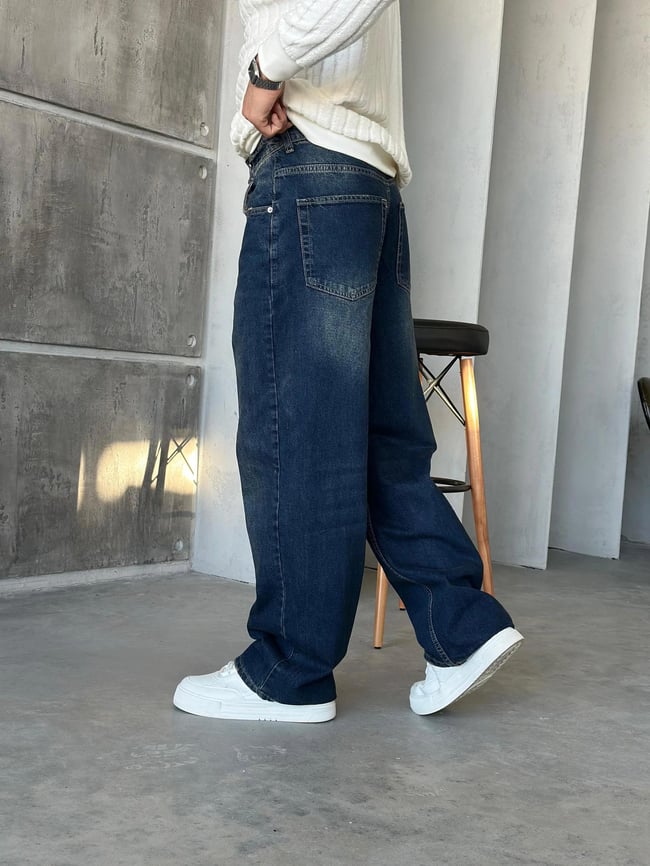 P416 Yıkamalı Ekstra Bol Baggy Pantolon G