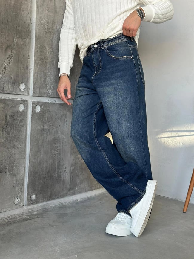 P416 Yıkamalı Ekstra Bol Baggy Pantolon G