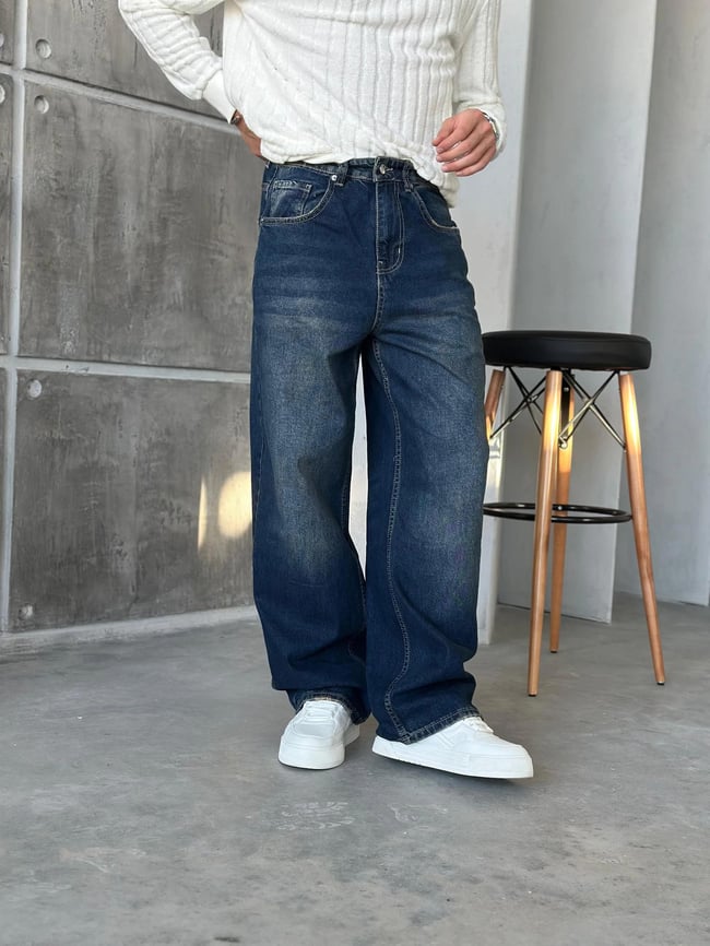 P416 Yıkamalı Ekstra Bol Baggy Pantolon G