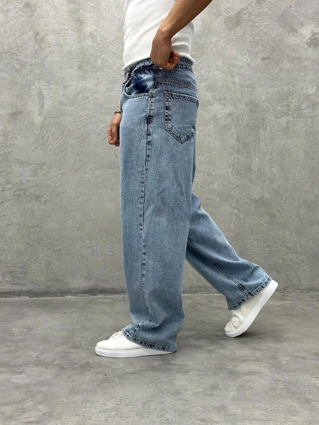 P430 MAVİ Ekstra Bol Baggy Pantolon