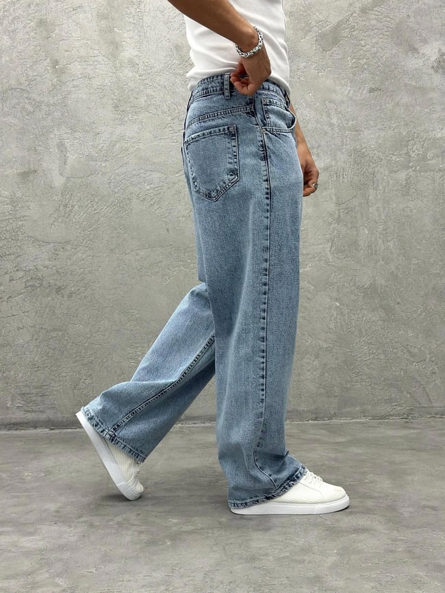 P430 MAVİ Ekstra Bol Baggy Pantolon