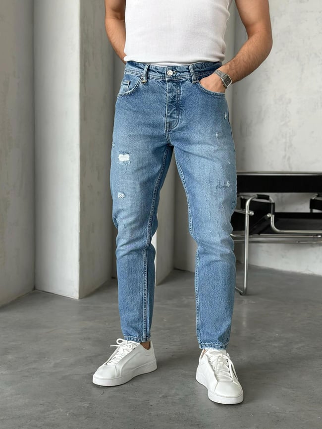 P50290 Yırtık detaylı boyfriend kot pantolon