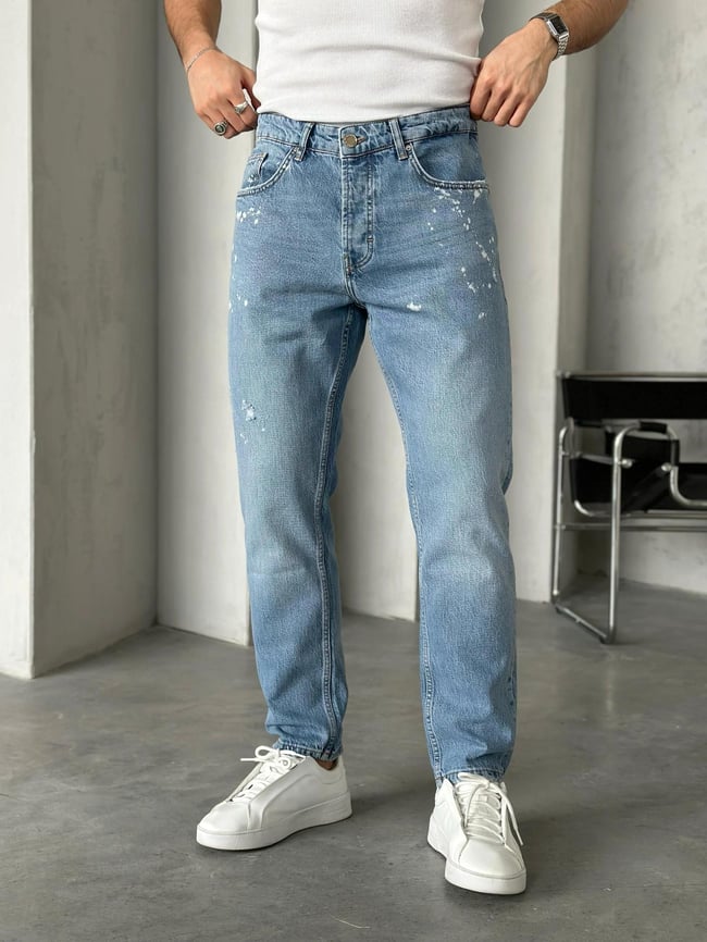 P50310 Boyama detaylı boyfriend kot pantolon