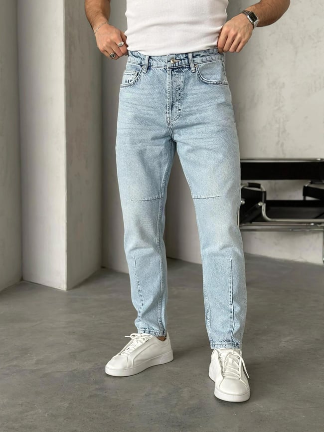 P50321 Pens detaylı Kar yıkama boyfriend kot pantolon