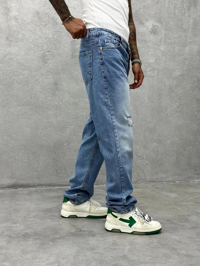 P504 YIRTIK DETAYLI BAGGY PANTOLON