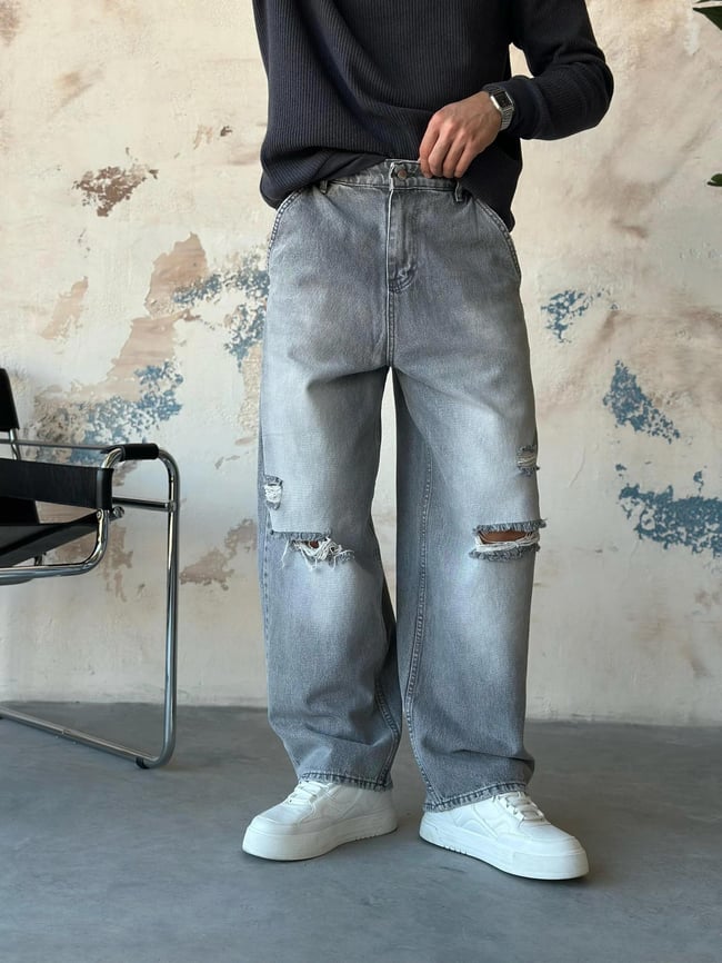 P513 YIKAMALI EKSTRA BOL BAGGY PANTOLON