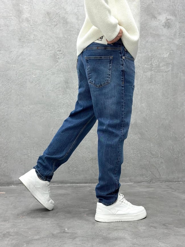 P518 Yikamali Mavi Detayli Boyfriend Pantolon R