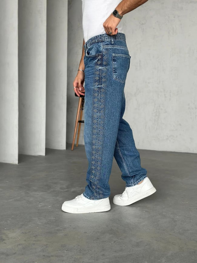 P537 Nakış Detaylı Baggy Pantolon R