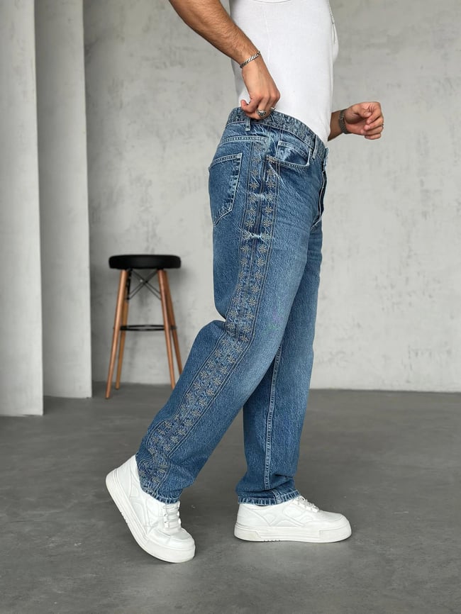 P537 Nakış Detaylı Baggy Pantolon R