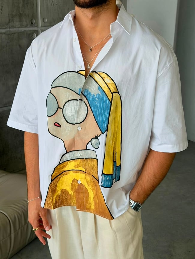 Pearl Muse Oversize Gömlek - beyaz