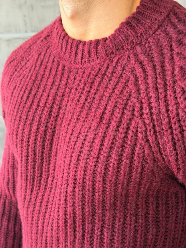 Reglan Kol Fitilli Örgü Triko Bordo