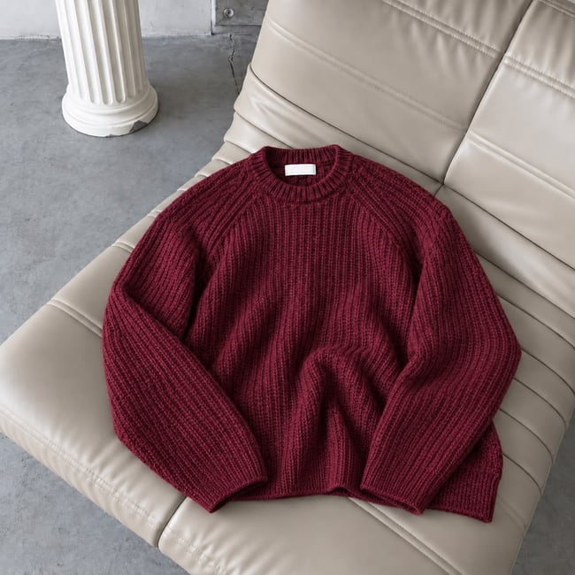 Reglan Kol Fitilli Örgü Triko Bordo