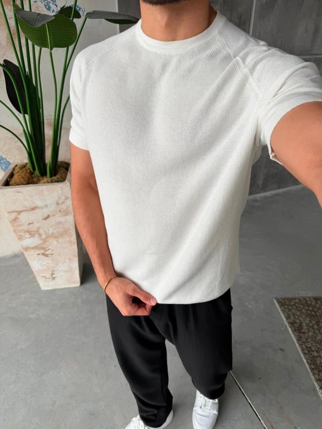 Reglan Kol Örme Triko M - Beyaz