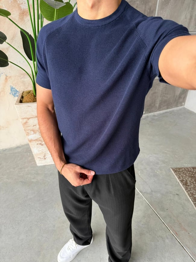 Reglan Kol Örme Triko M - Lacivert