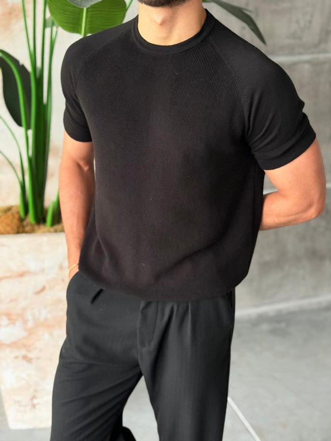 Reglan Kol Örme Triko M - Siyah