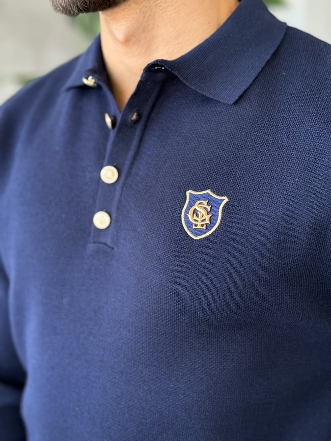 Regular Fit Old Money Polo Yaka Triko G Lacivert