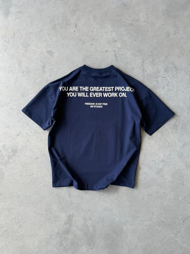Royal Persian Horse Baskılı Overıze T-Shirt T - Lacivert
