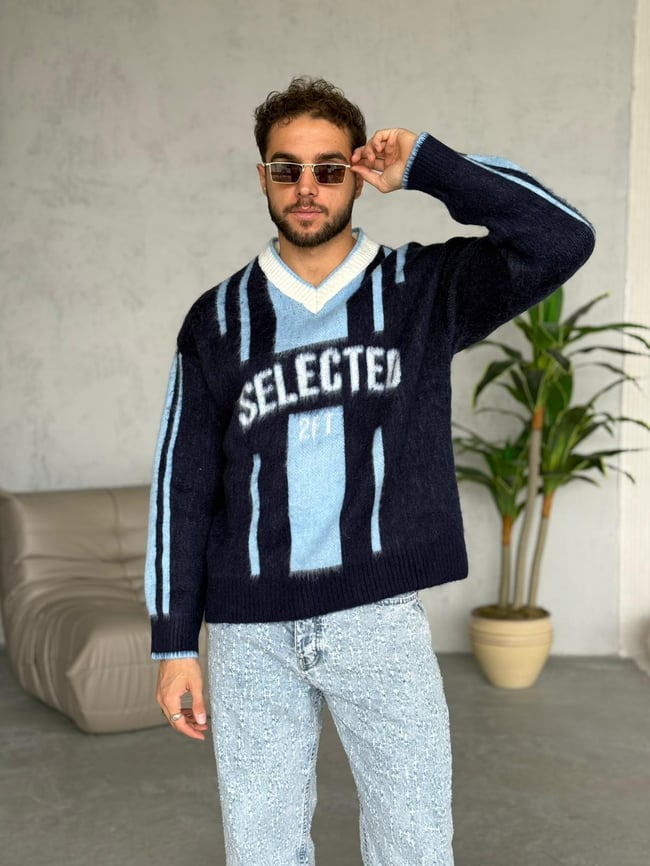 SELECTED TRİKO KAZAK LACİVERT MAVİ