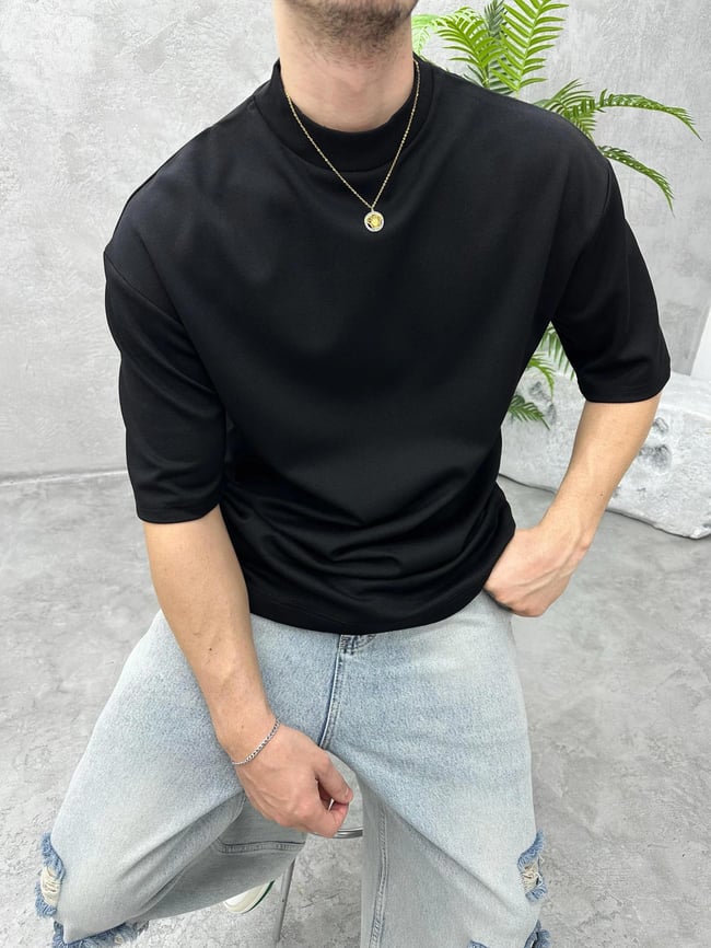 T105 DUBBLE FACE BOĞAZLI T-SHIRT