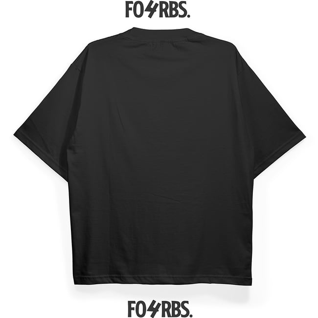 T1453 Wolf Baskılı Oversize Siyah Tshirt