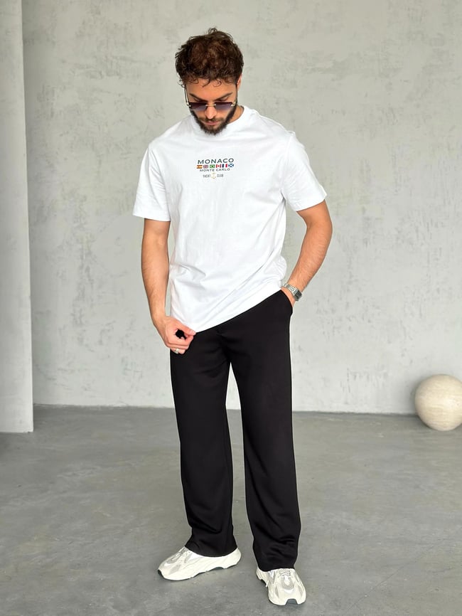 T1997 Monaco Yacht Club T-shirt Beyaz