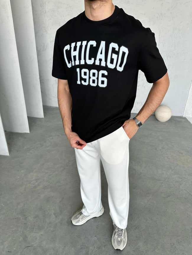 T2000 Chicago T-shirt Siyah