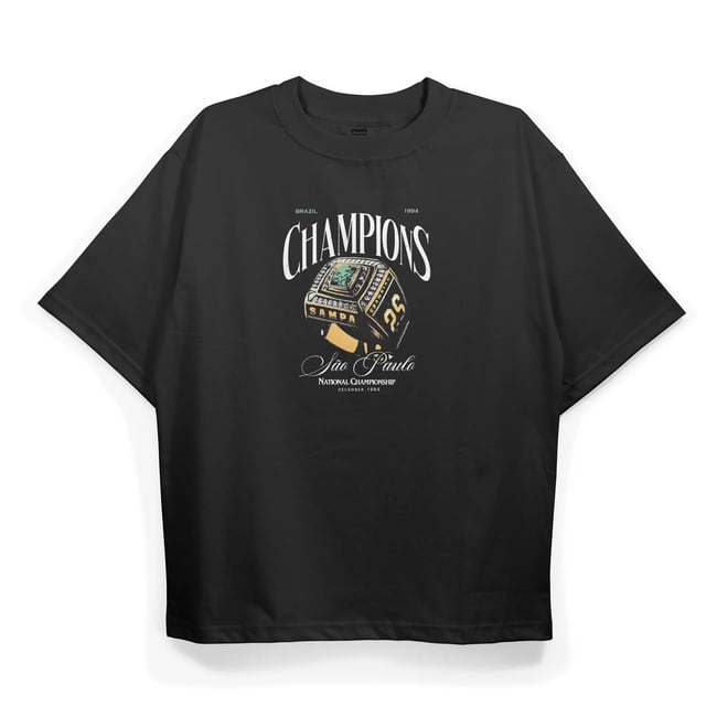 T2016 Champ Baskılı Oversize Tshirt
