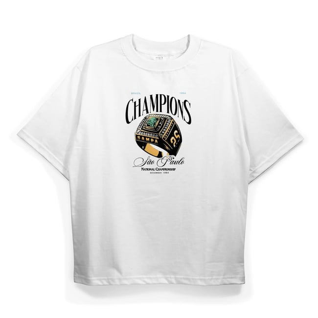 T2016 Champ Baskılı Oversize Tshirt
