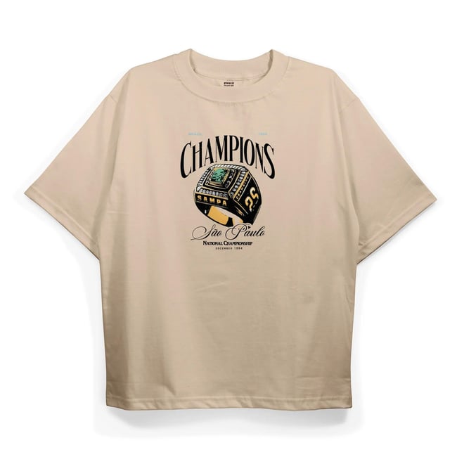 T2016 Champ Baskılı Oversize Tshirt