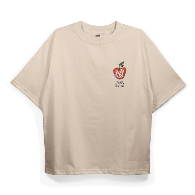 T2018 Ny Apple Baskılı Oversize Tshirt