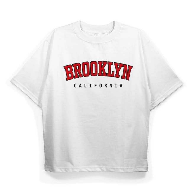 T2021 Brooklyn Baskılı Oversize Tshirt