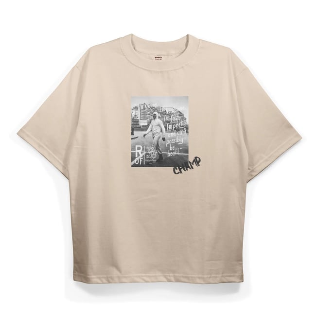 T2027 Champ Baskılı Oversize Tshirt