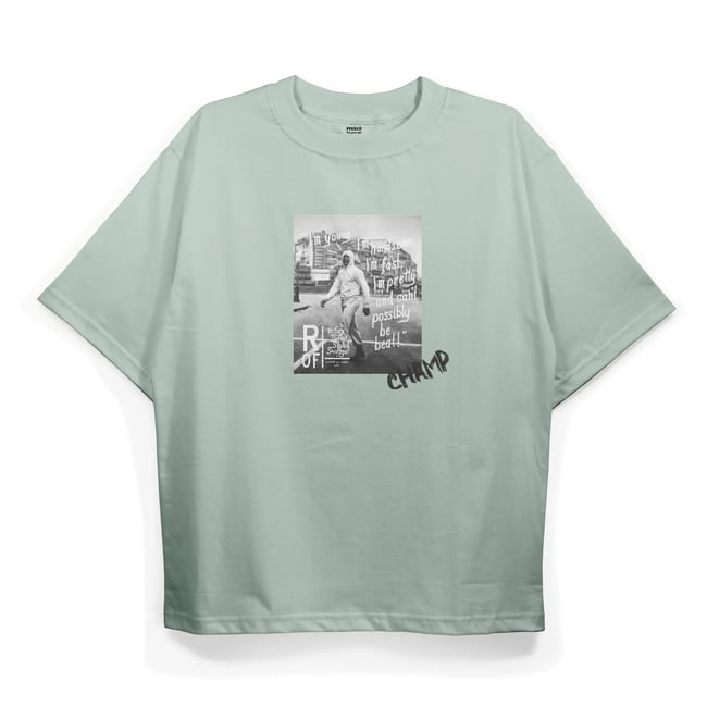 T2027 Champ Baskılı Oversize Tshirt